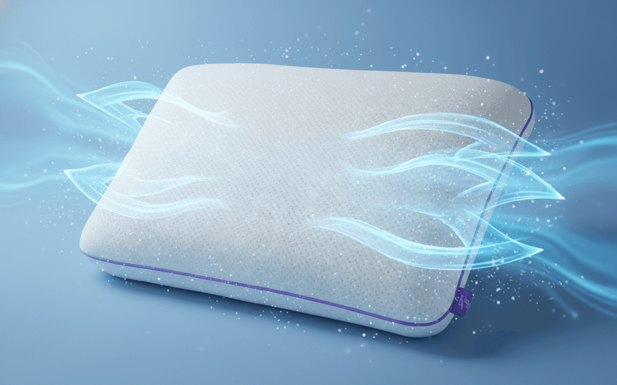 Cooling airflow technology in memory foam pillow